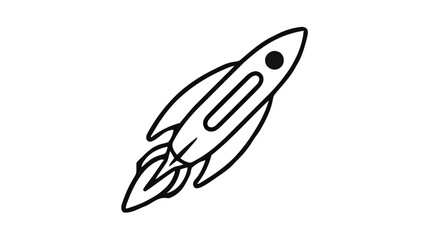 Rocket vector icon, logo on white background
