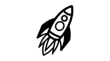 Rocket vector icon, logo on white background