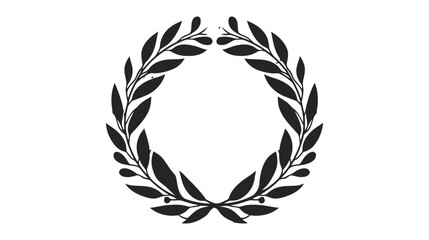 Laurel Wreath floral heraldic element, Vector icon, logo on white background