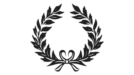 Obraz premium Laurel Wreath floral heraldic element, Vector icon, logo on white background