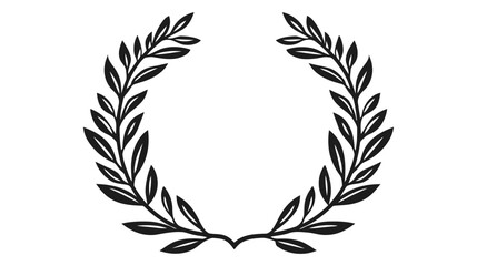 Laurel Wreath floral heraldic element, Vector icon, logo on white background