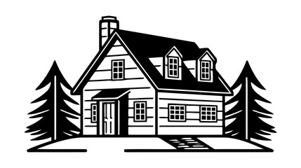 Home vector image. Vector illustration isolated on white background