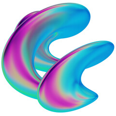 iridescence abstract shape 3D Illustration