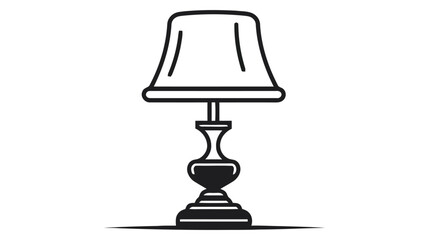 Table lamps, bedside and desktop electric light. Vector icon