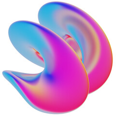 iridescence abstract shape 3D Illustration