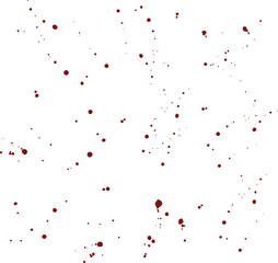 Red splashes of paint on a white background