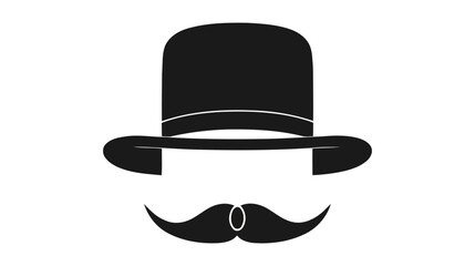 Mustache and hat icon. Simple illustration of italy mustache vector icon