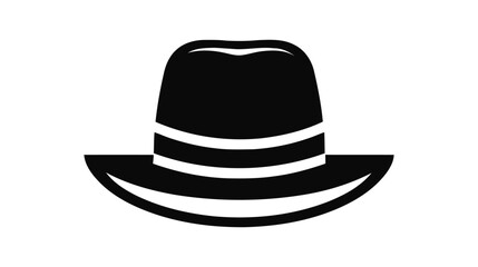 Old hat icon, vector hat silhouette, retro fashion hat illustration