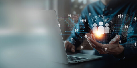 HR Human resources Recruitment Team Staff management Business concept.  Relationship Management,...