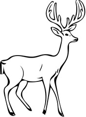 deer silhouette vector | vector illustration of a deer | black and white vector of a deer svg