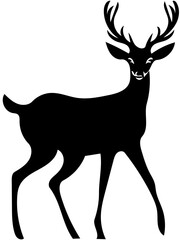 deer silhouette vector | beautiful charcoal design of a deer | Silhouette of a deer black