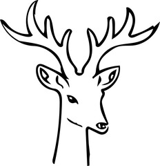 deer head vector illustration | cute deer head on an isolated white background Silhouette