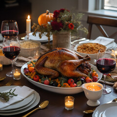 roasted turkey and seasonal vegatables Generative AI