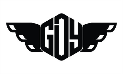 GDY three-letter butterfly iconic logo design vector template | polygon logo | monogram logo | abstract logo | wordmark logo | letter mark logo | business logo | typography logo | flat logo | symbol - obrazy, fototapety, plakaty