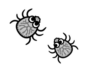 2匹のマダニ　白黒