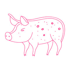 illustration of a pig outline