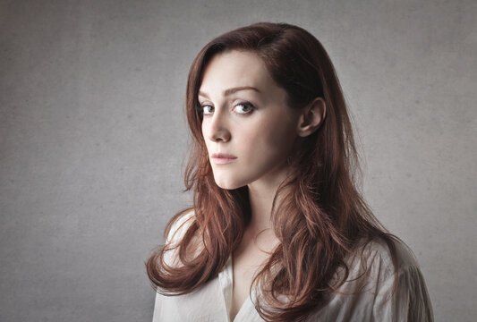 portrait of a young woman, studio shot