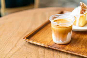 Dirty Coffee - A glass of espresso shot mixed with cold fresh milk