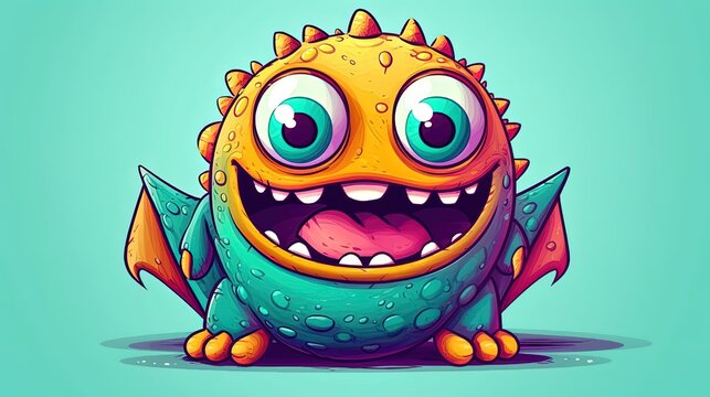 Cute cartoon monster. Fantasy concept , Illustration painting. Generative AI