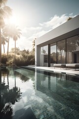 Luxurios Real Estate, 3D Visualization, Holidays, Accommodation, Real Estate, Pool, Palms
volumetric lightning,

