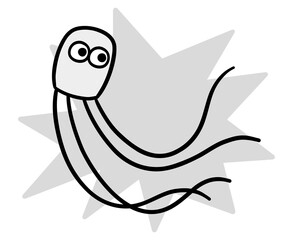 危険なアンドンクラゲ　白黒