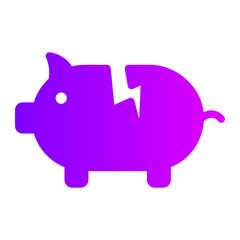 piggy bank gradient icon
