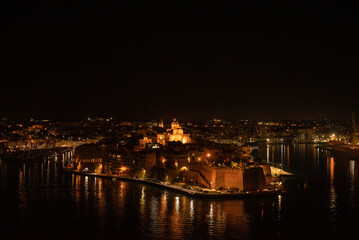 Fototapeta na wymiar Night view of Malta country