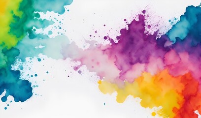 scattered watercolor abstract multicolor background, generative ai