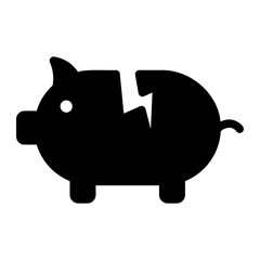 piggy bank glyph icon