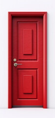 Vibrant Red Door in Isolation, generative Ai