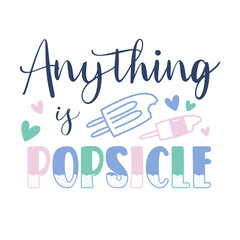 Summer hand written lettering Mental health quote. Modern typographic slogan. Vector illustration