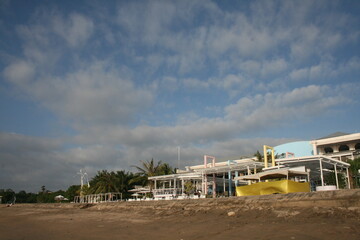 Fototapeta na wymiar Sandy coast near Discovery Mall, Bali, Indonesia