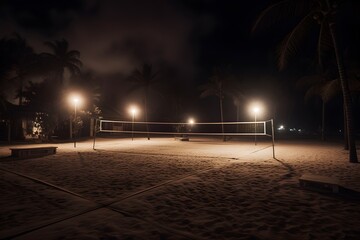 "Night Volleyball Court"