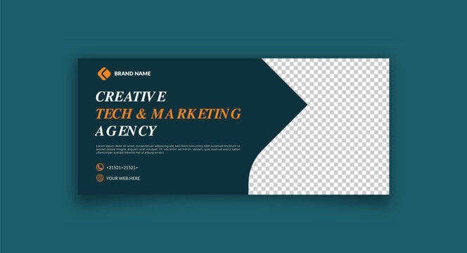 Creative tech marketing agency facebook linkedin social media cover photo web banner design template 