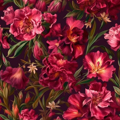 Fototapeta premium flowers in red pink Generative AI
