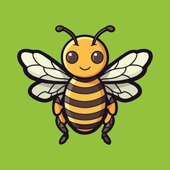 cute honey bee cartoon characters vector illustration  eps 10