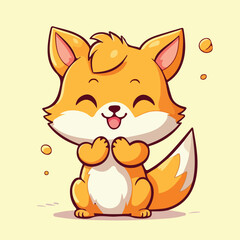 cute fox cartoon characters vector illustration  eps 10