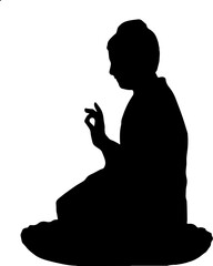 Silhouette of a buddha for vesak day illustration of vector