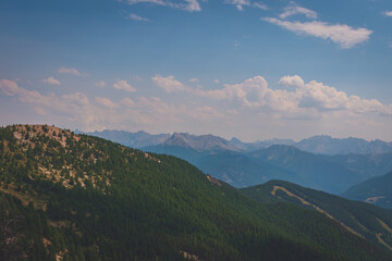 A picturesque landscape of Alps in the Queyras valley (Hautes-Alpes, France)