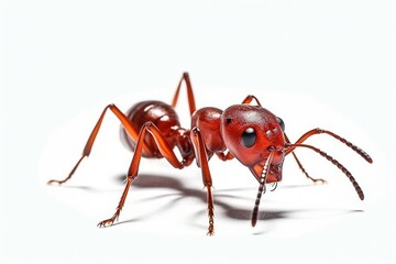 Isolated fire ant on white background, Generative AI