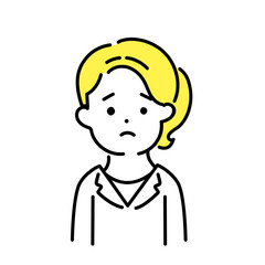 かわいい人物のイラストシリーズ _ 女性のオフィスワーカー _ 困る　