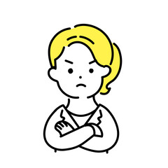 かわいい人物のイラストシリーズ _ 女性のオフィスワーカー _ 怒る　