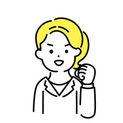 かわいい人物のイラストシリーズ _ 女性のオフィスワーカー _ ガッツポーズ　