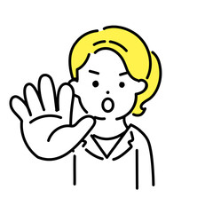 かわいい人物のイラストシリーズ _ 女性のオフィスワーカー _ ストップ　