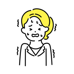 かわいい人物のイラストシリーズ _ 女性のオフィスワーカー _ 怖い　