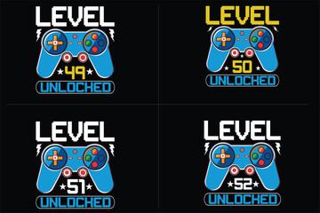  level unlocked gaming  t shirt, gaming quotes t shirt, Gamer t-shirt Design