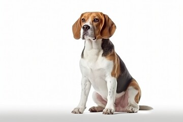 Isolated Beagle on White Background.