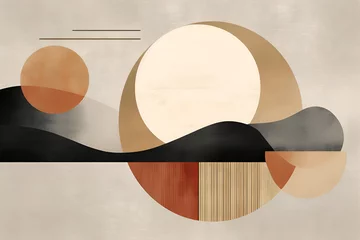 Minimalist Japanese style abstract earth tones. ai