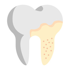 Tartar and Plaque effect tooth vector color icon design, Dentistry symbol, Healthcare sign, Dental instrument stock illustration, Periapical Abscess concept