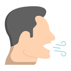 Unpleasant breath odour vector color icon design, Dentistry symbol, Healthcare sign, Dental instrument stock illustration, Halitosis concept